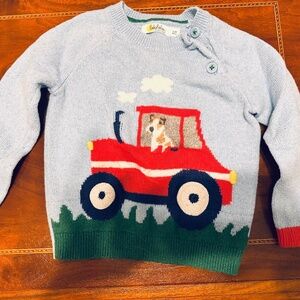 Boden Sweater - Red Truck and Dog